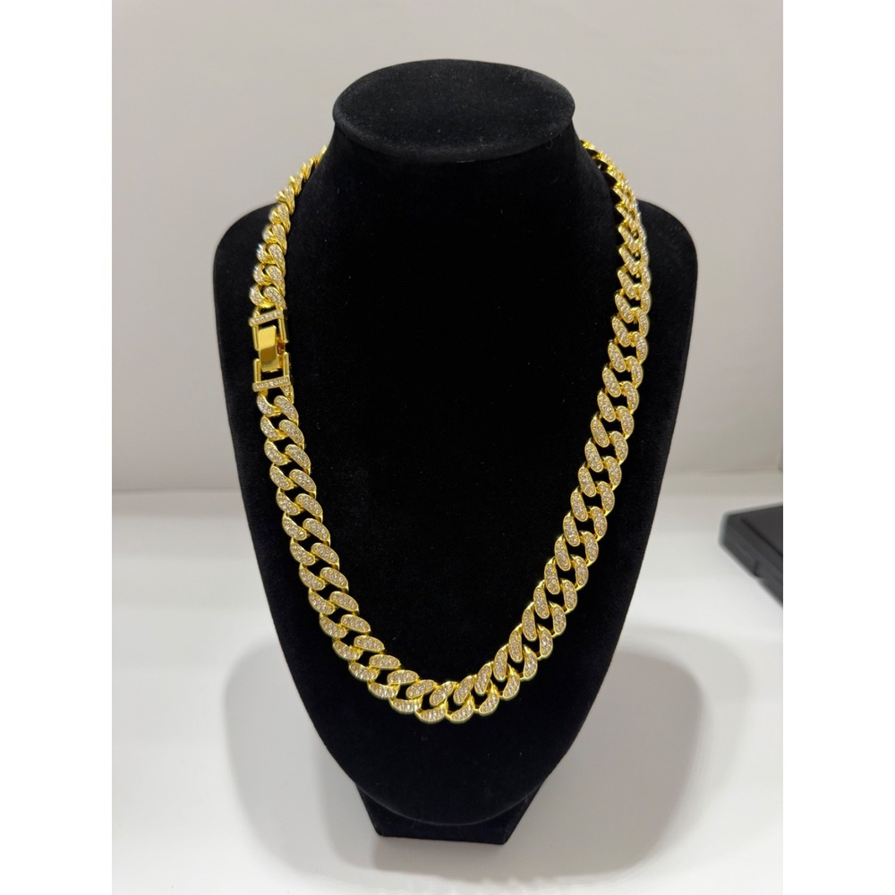 cuban chain iced out vvscz over stainless 20inch 12.5mm